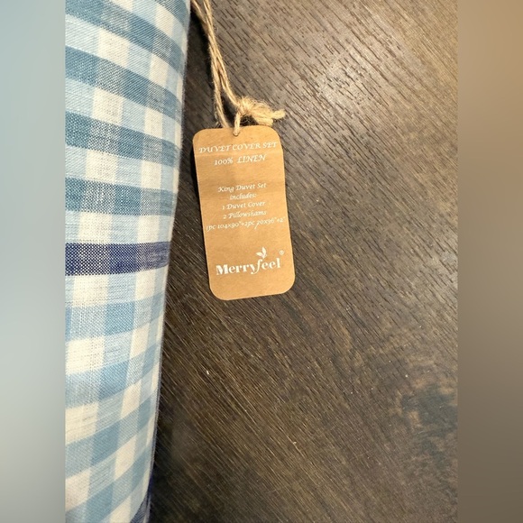 Merryfeel Luxurious Linen Duvet Cover Set King, 100% French Linen Flax - Picture 9 of 10